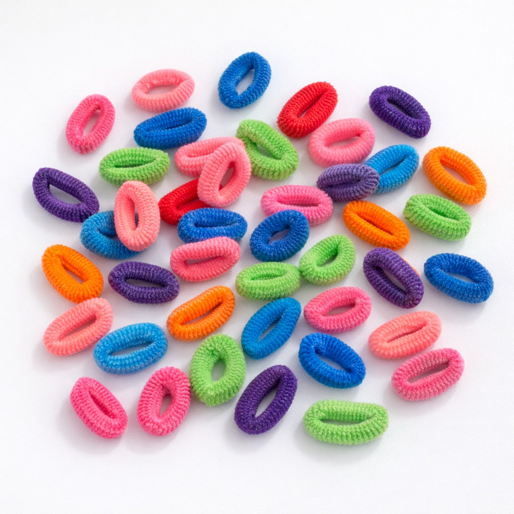 Mini Chouchou Multicolore Pour Enfant - Élastique Mousse Lot de 100