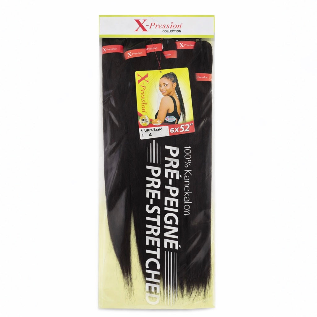 Mèches X-Pression Pré-peignées Couleur Unie - Maxi Pack 6 Bundles