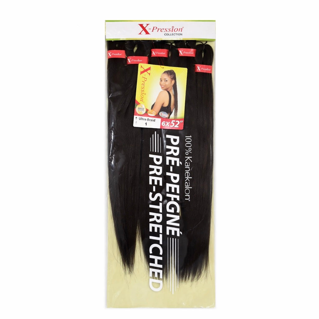 Mèches X-Pression Pré-peignées Couleur Unie - Maxi Pack 6 Bundles
