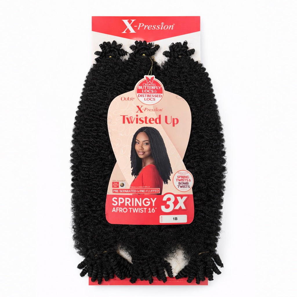 X-Pression – Springy Afro Twist – 16 pouces Couleur 1B (40 cm)