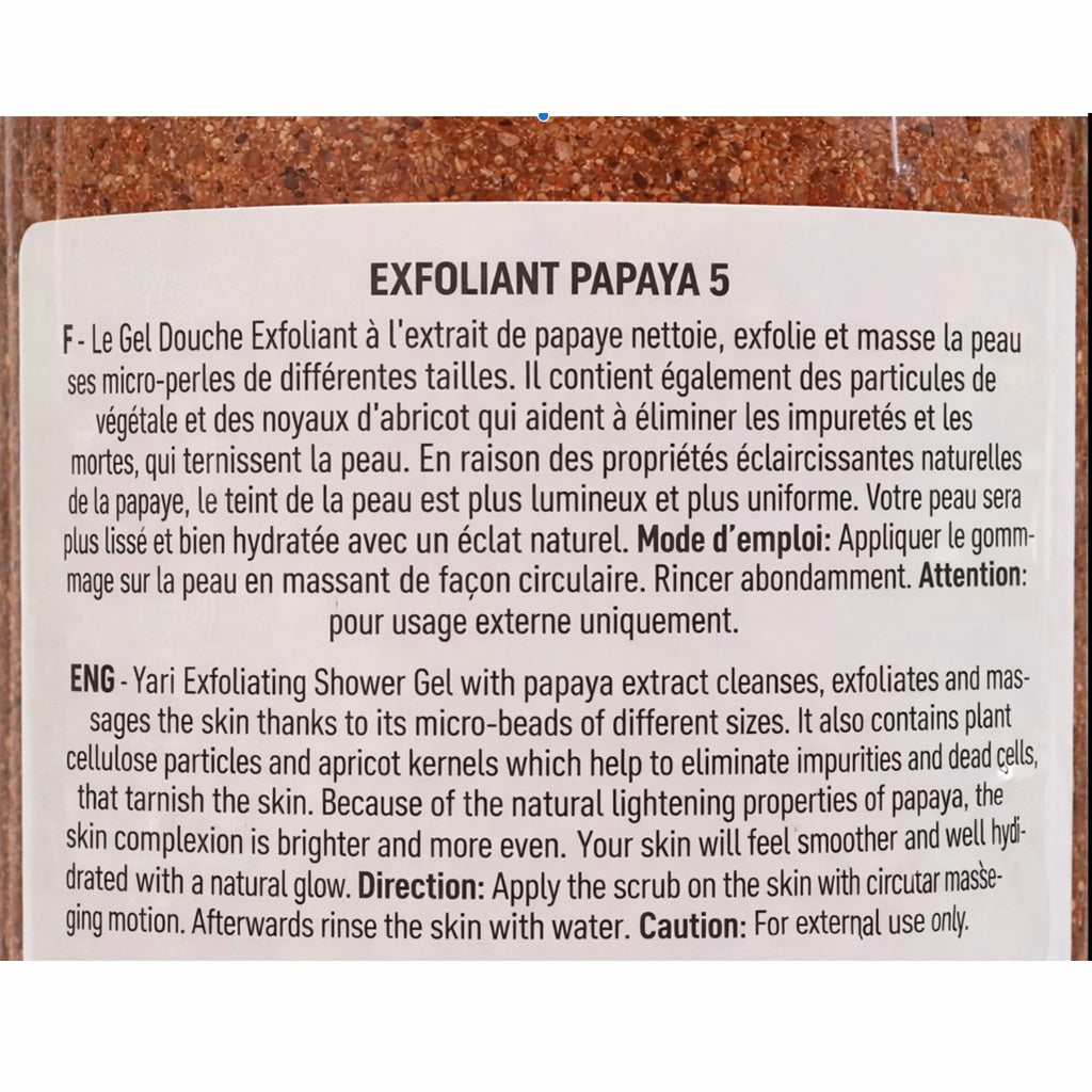 Gel Douche Exfoliant Papaye & Hibiscus Yari 1000ml
