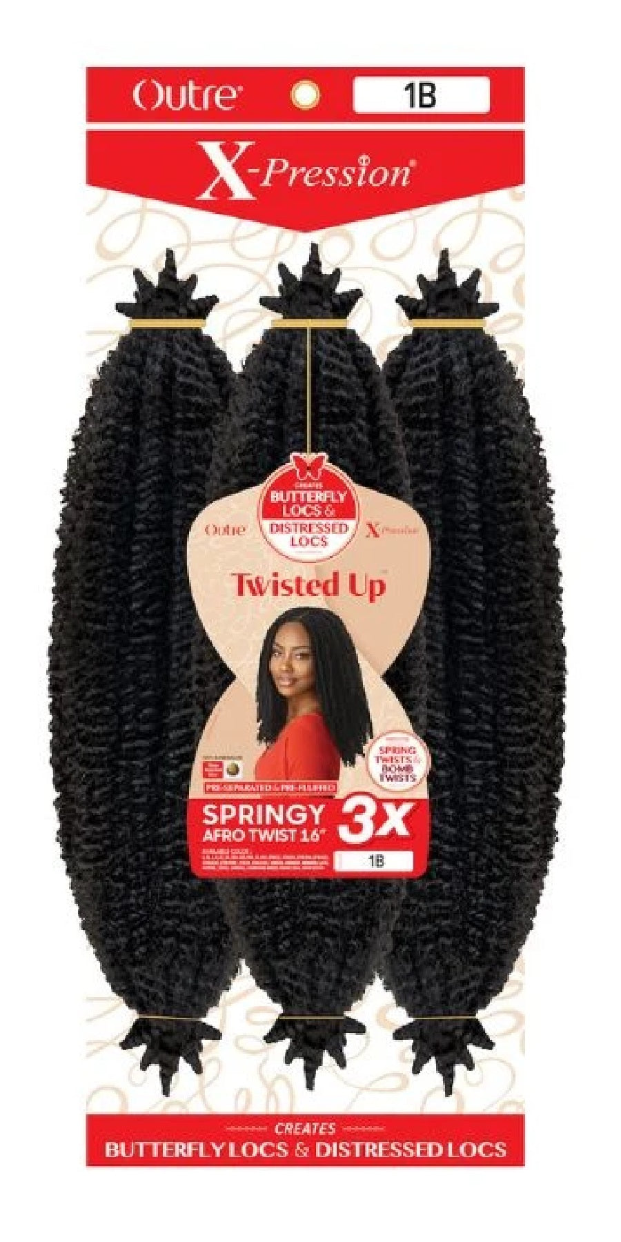 Outre X-Pression – Springy Afro Twist 16 pouces (40 cm)