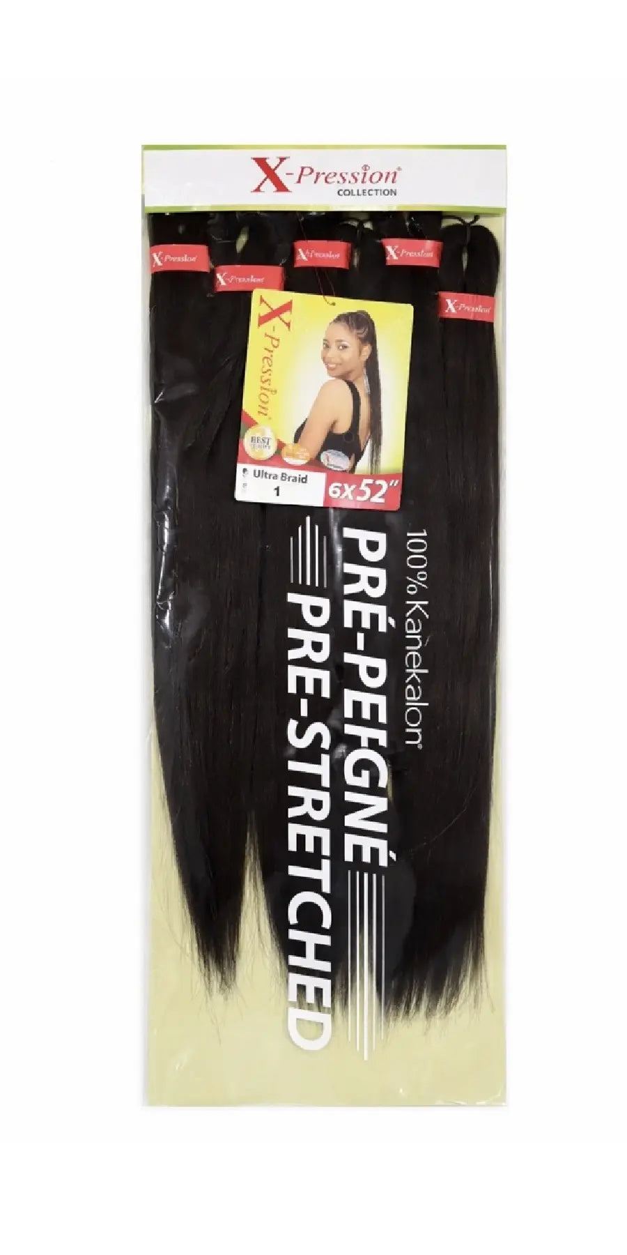 Mèches X-Pression Pré-peignées Couleur Unie - Maxi Pack 6 Bundles