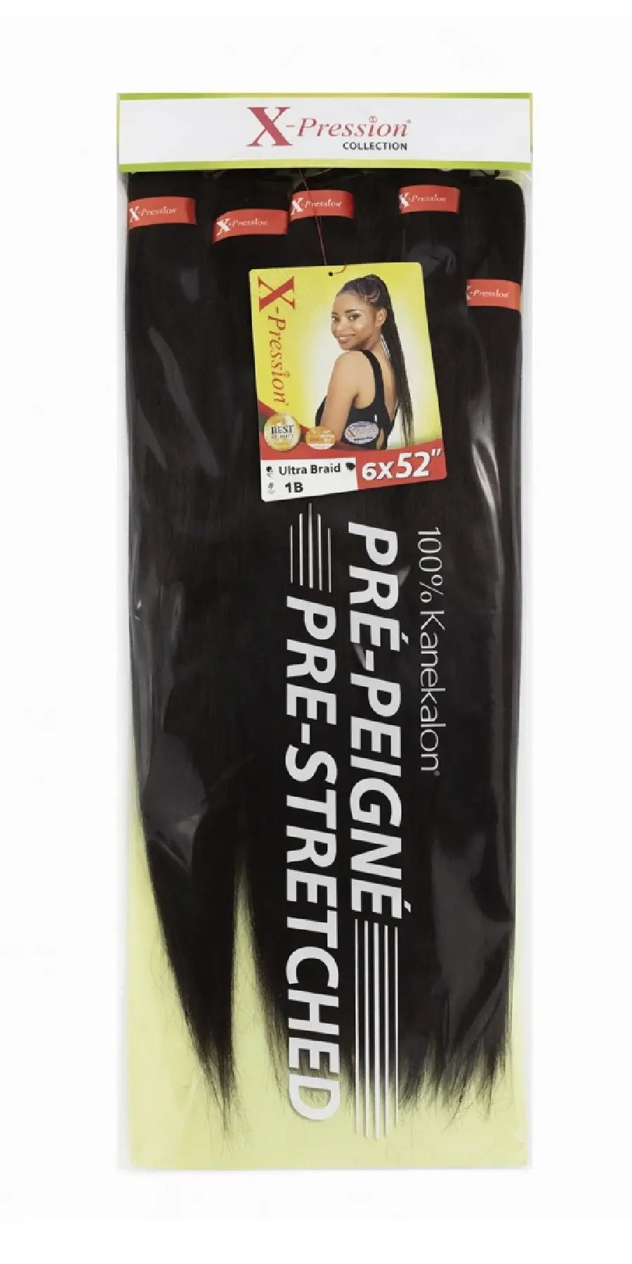 Mèches X-Pression Pré-peignées Couleur Unie - Maxi Pack 6 Bundles