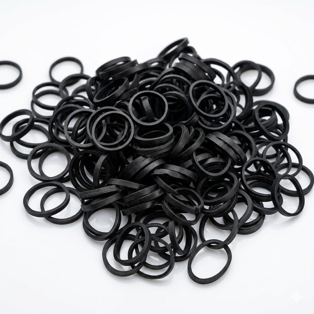 Paquete de 300 gomas elásticas negras de calidad suprema