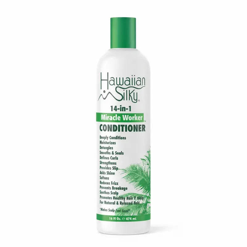 Flacon d'après-shampoing 14-en-1 Hawaiian Silky au vinaigre de cidre de pomme.