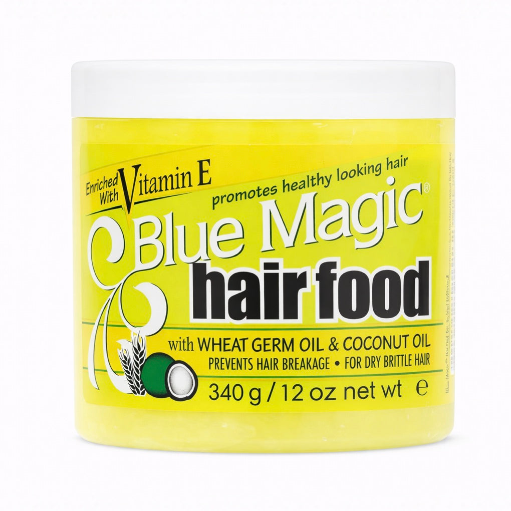 Pot de crème capillaire Blue Magic Hair Food (pot jaune/orange) 340g.