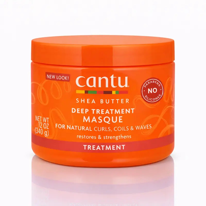 Pot de masque capillaire intensif à l'avocat Cantu pour cheveux bouclés.