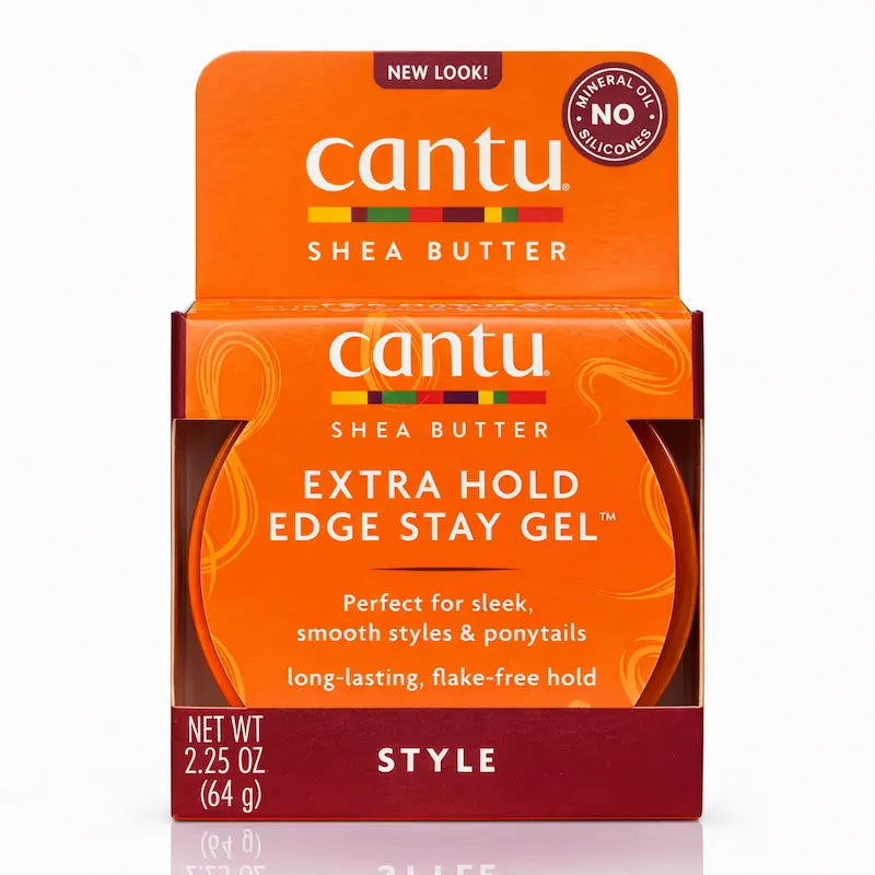 Petit pot de gel fixateur pour bordures Cantu Extra Hold Edge Stay.