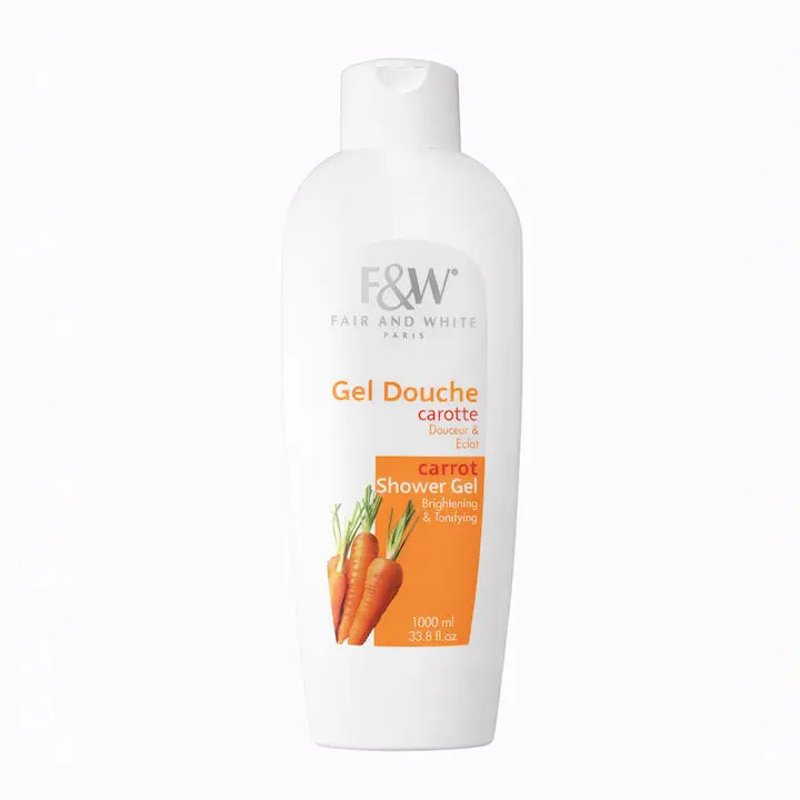 Flacon pompe 1000ml Gel Douche à la Carotte Fair & White original.