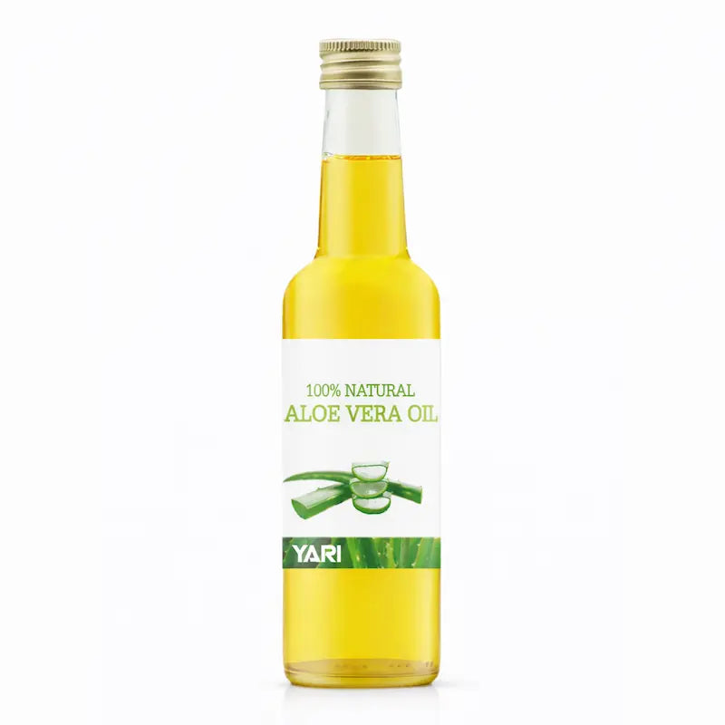 Flacon d'huile d'Aloe Vera pure 100% naturelle Yari pour le corps et les cheveux.