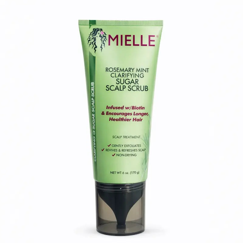 Pot de gommage au sucre pour cuir chevelu Mielle Organics au romarin.