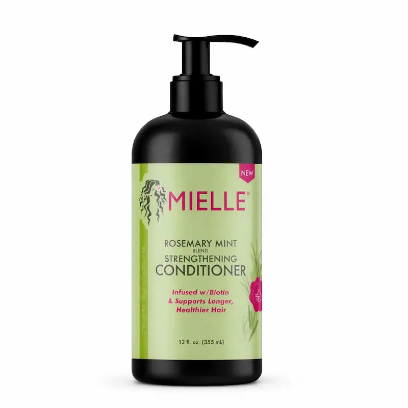 Flacon d'après-shampoing fortifiant Mielle Organics au romarin et à la menthe