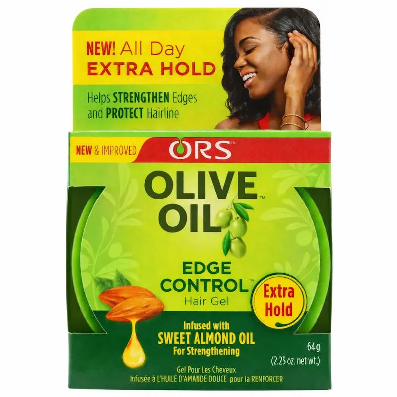 Pot de cire coiffante ORS Edge Control Olive Oil 64g pour baby hairs.