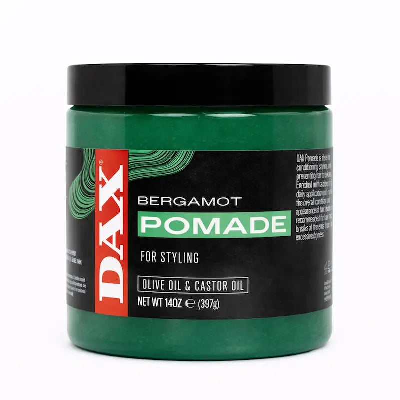 Boîte de pommade capillaire DAX 397g verte aux huiles végétales.