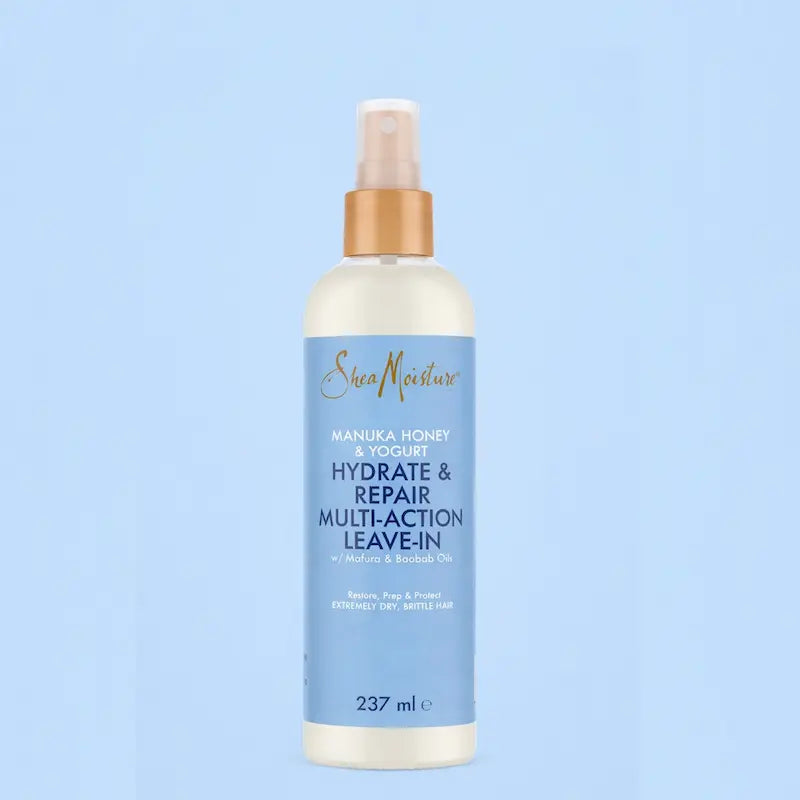 Spray après-shampoing sans rinçage Shea Moisture Manuka Honey & Yogurt.
