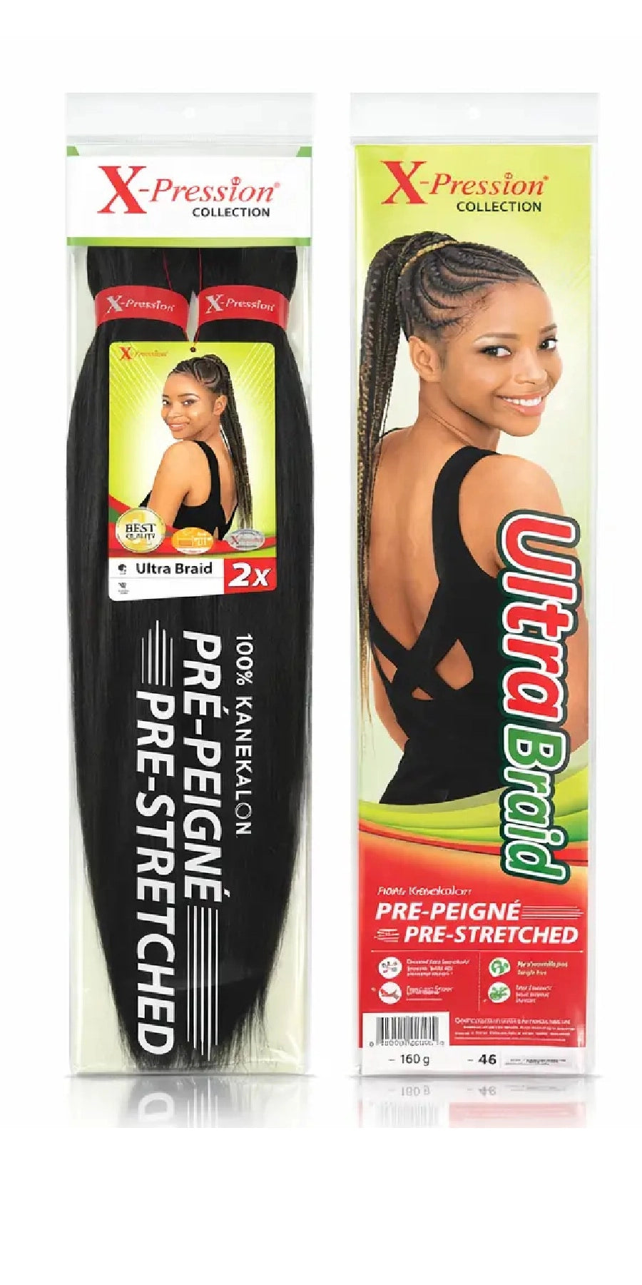 Mèches X-Pression Pré-peignées Couleur Unie - 2 Bundles